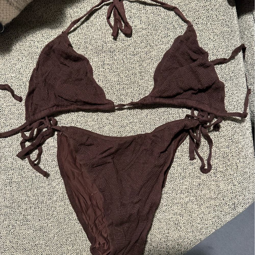 Abercrombie Brown Crochet Bikini